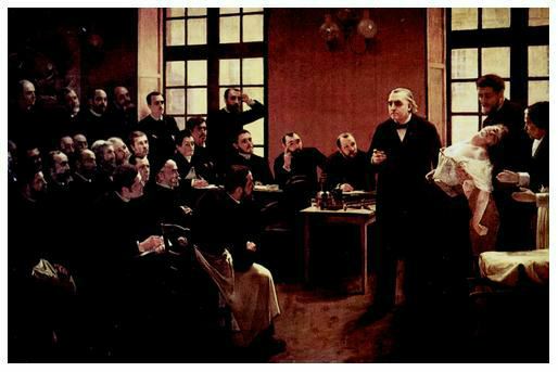 une séance publique du mardi du docteur Charcot à la Salpêtrière
